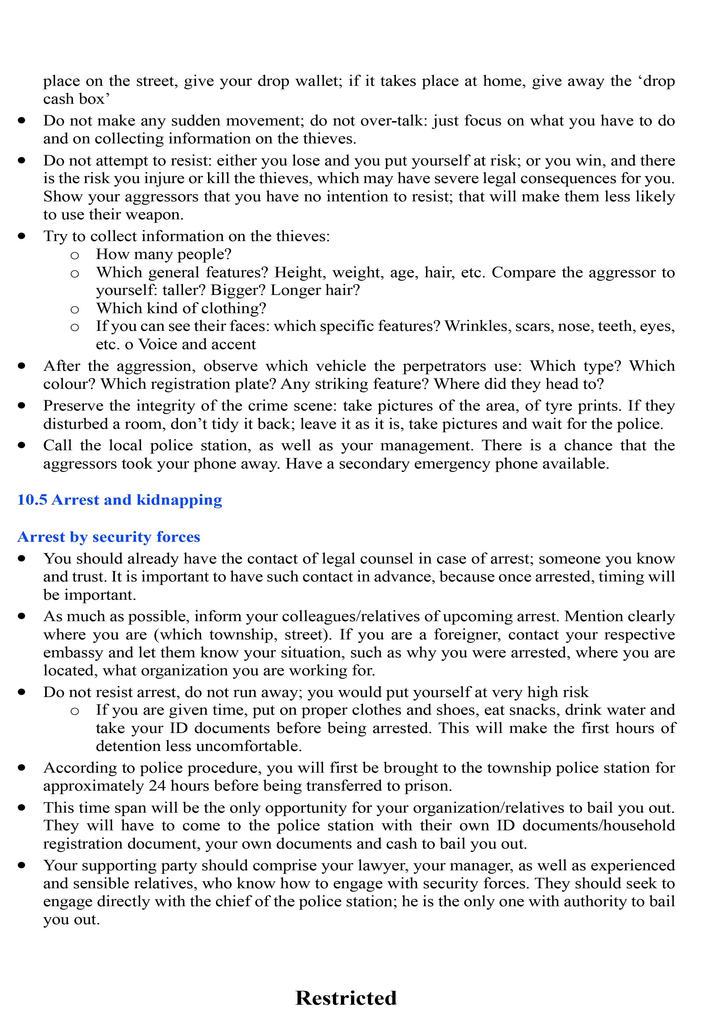 Safety & Security Policy and Procedures