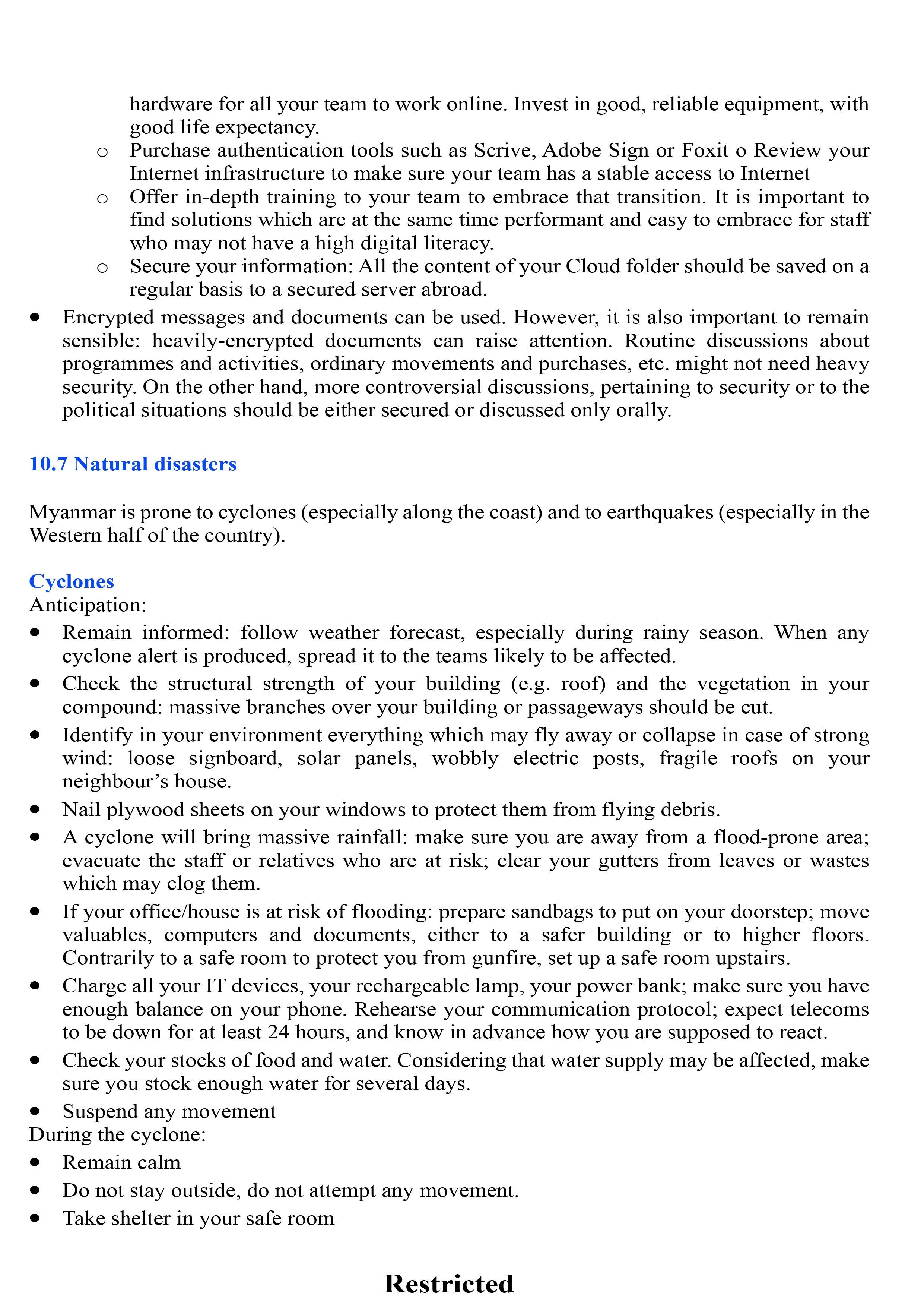 Safety & Security Policy and Procedures