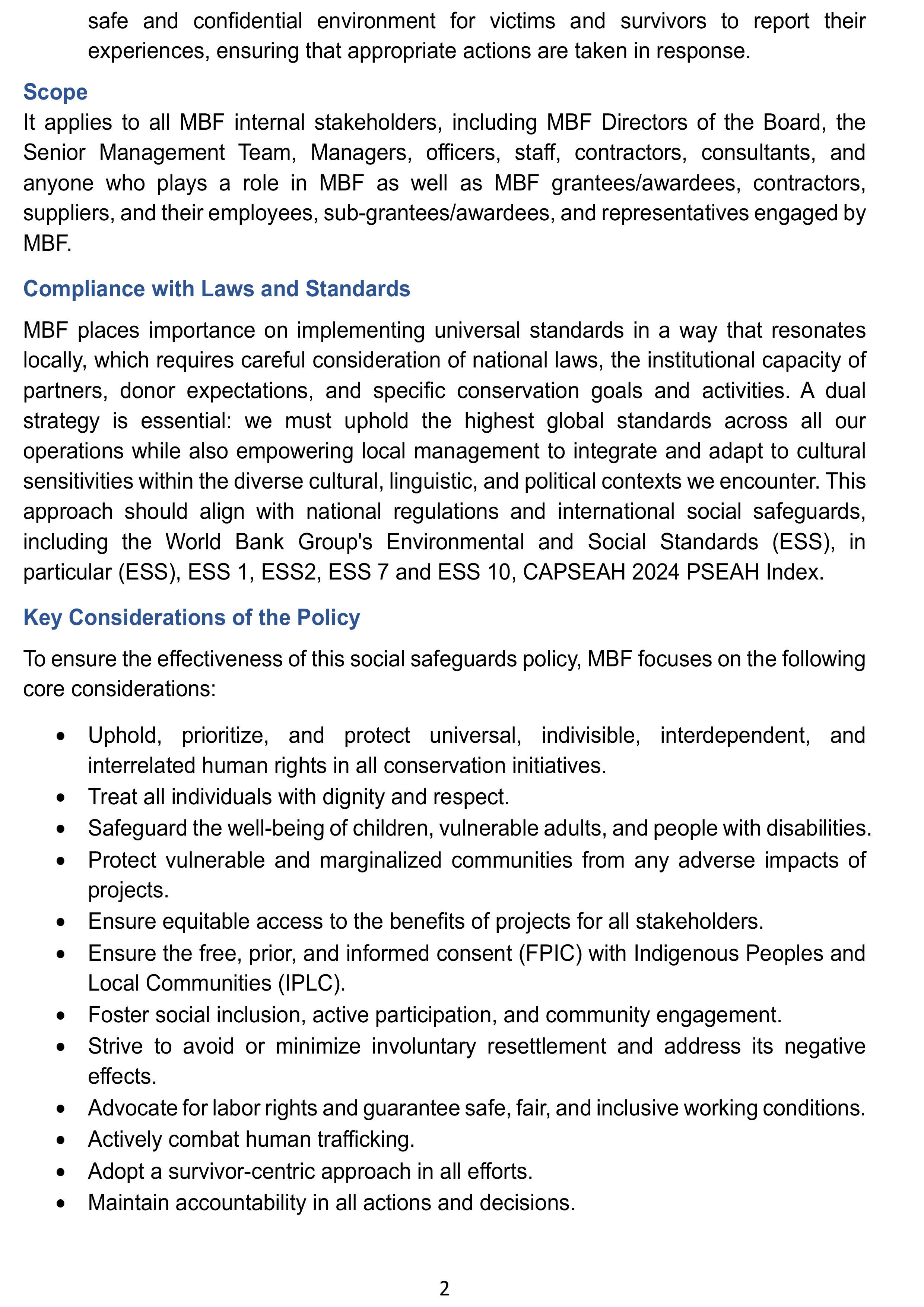 Social Safeguard Policy