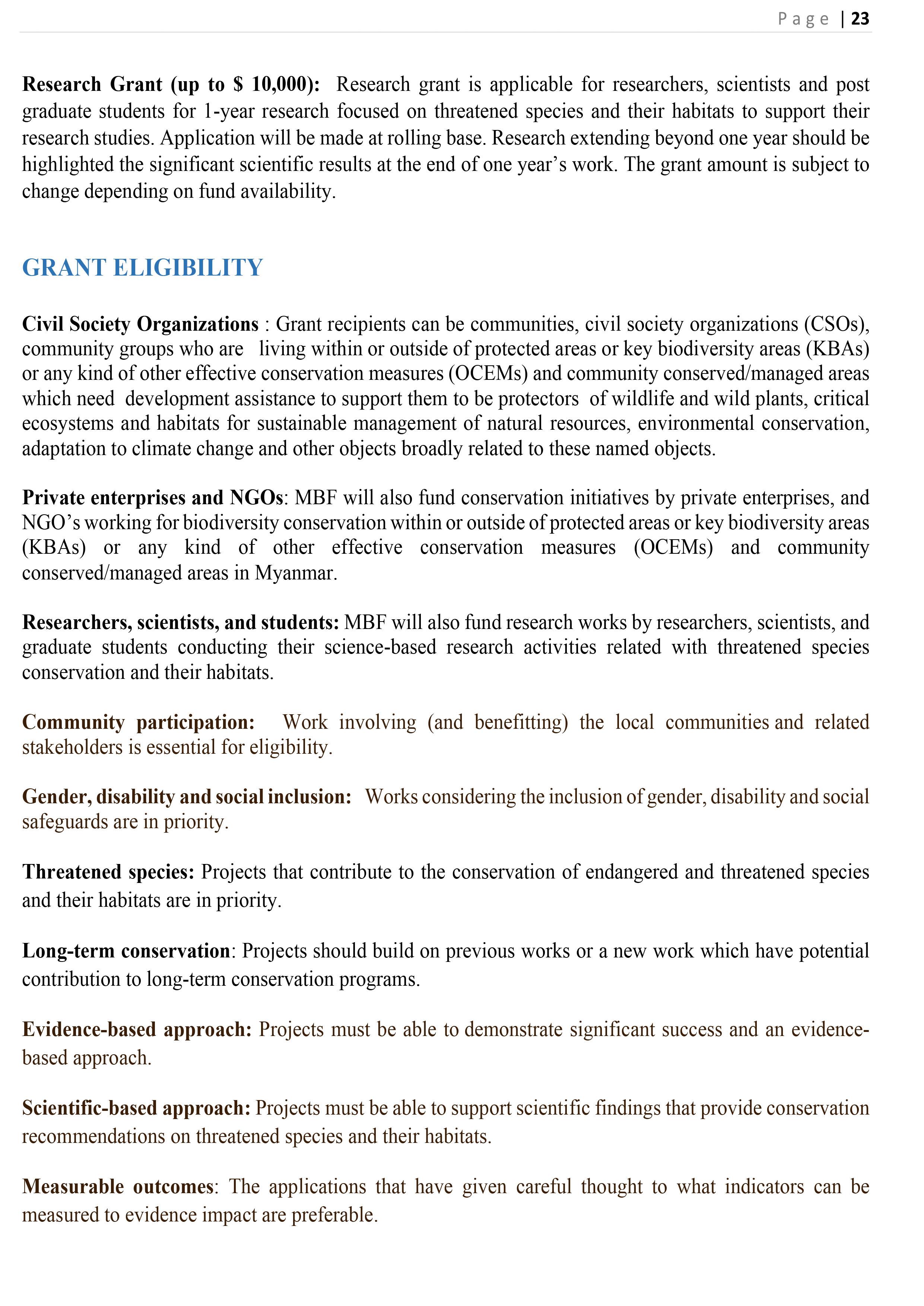 GRANTS Disbursement Policy and Procedures