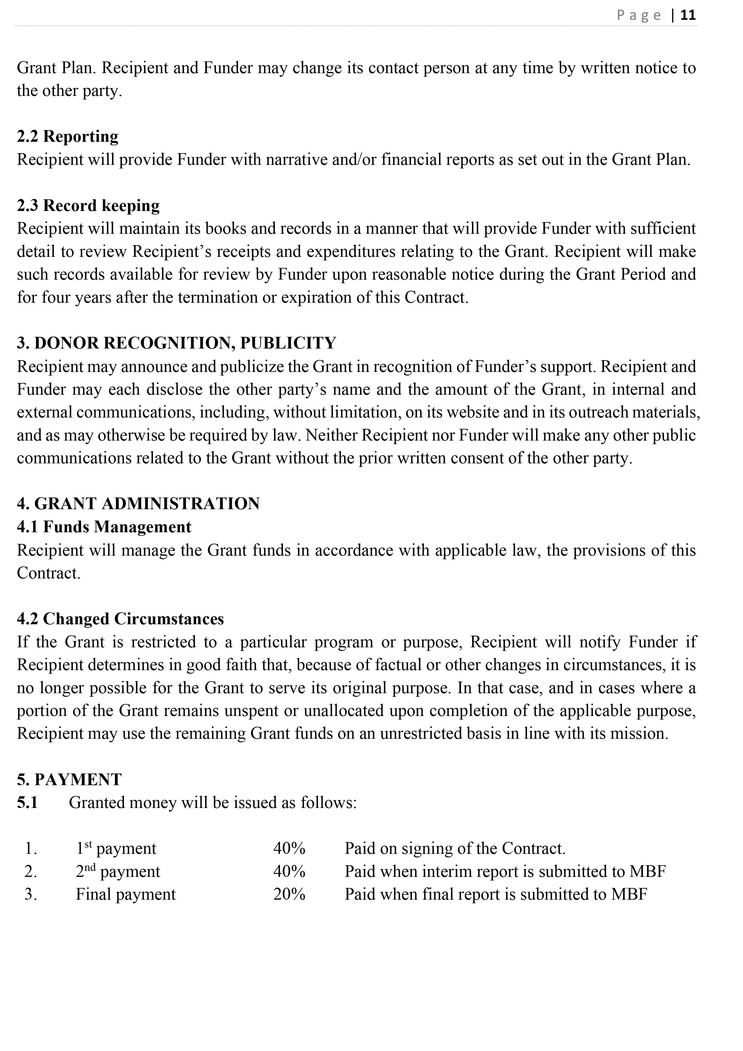 GRANTS Disbursement Policy and Procedures