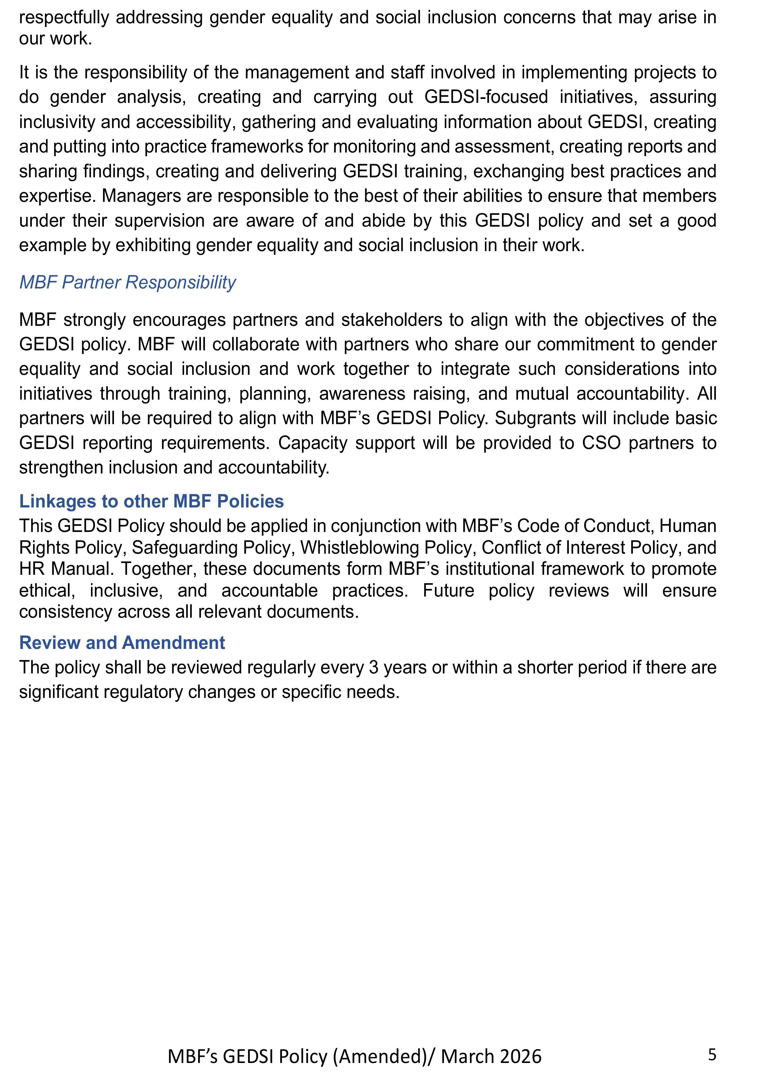GEDSI Policy Amended