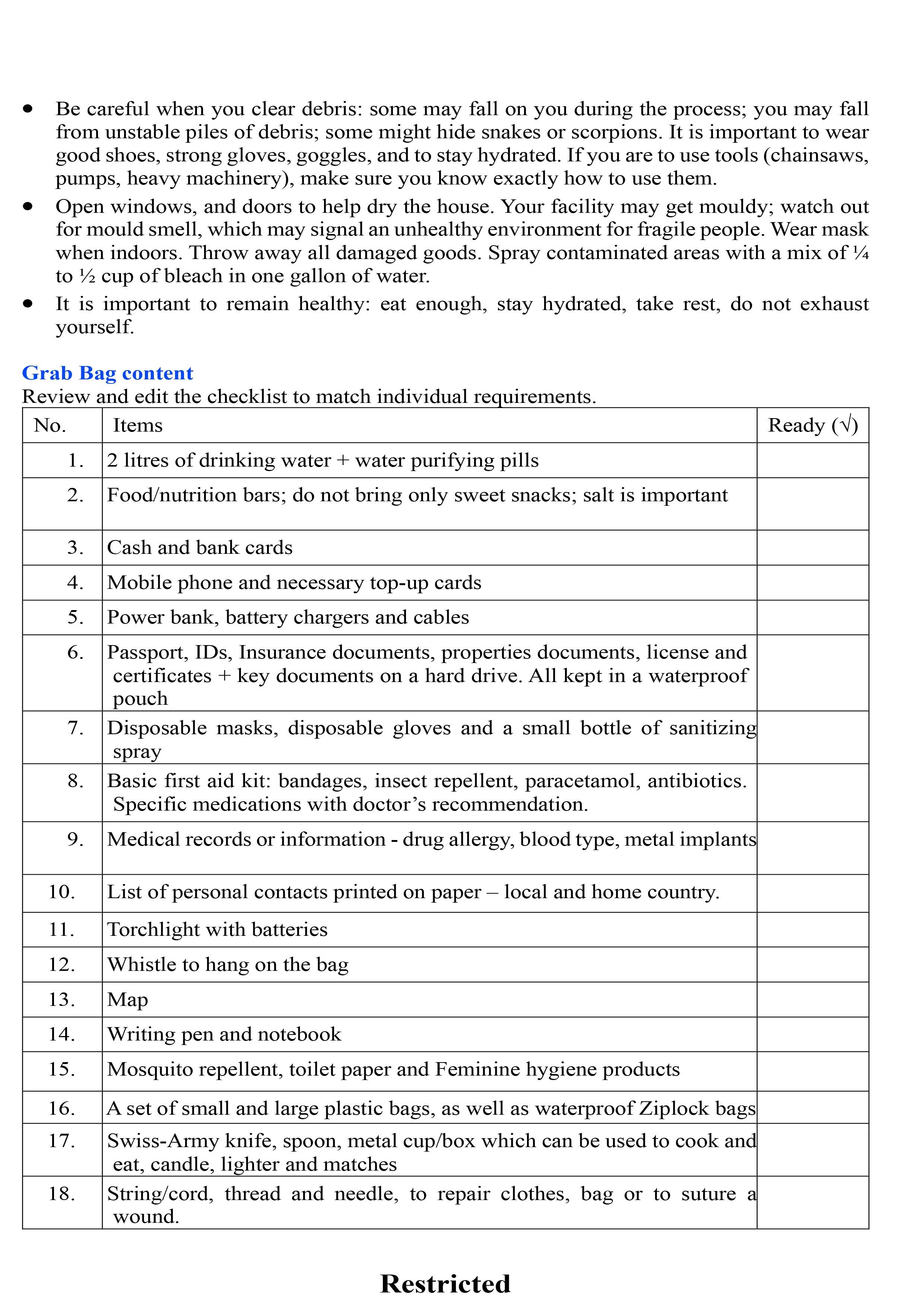Safety & Security Policy and Procedures