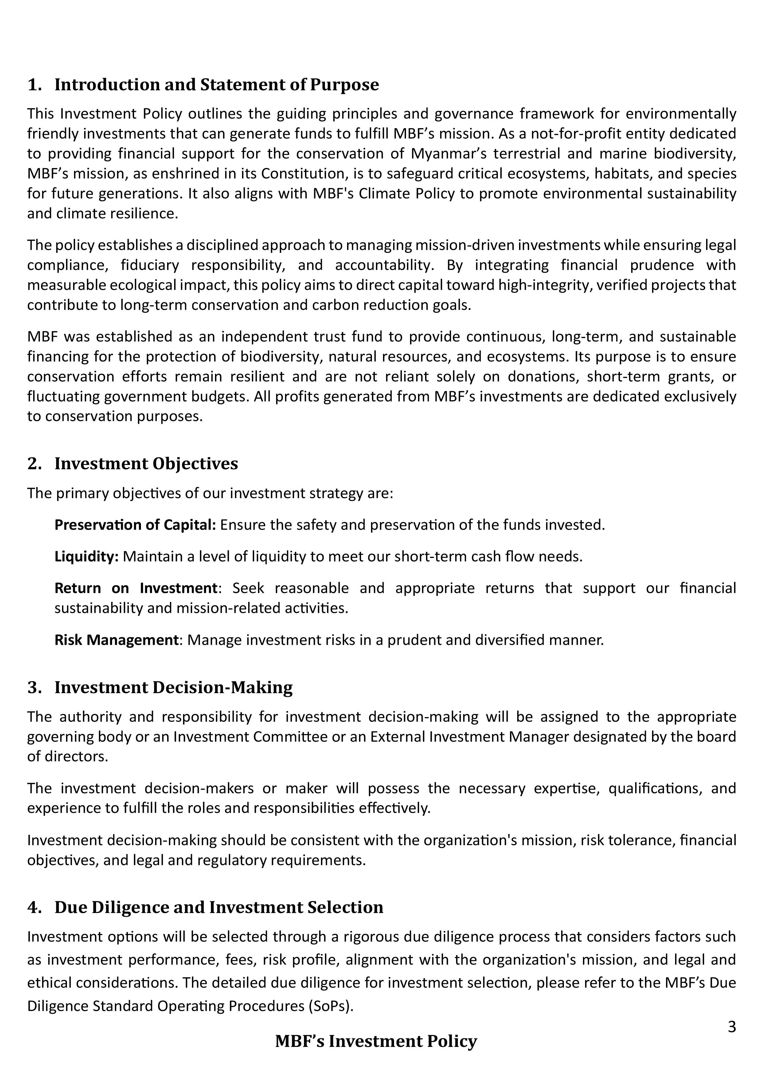Investment Policy