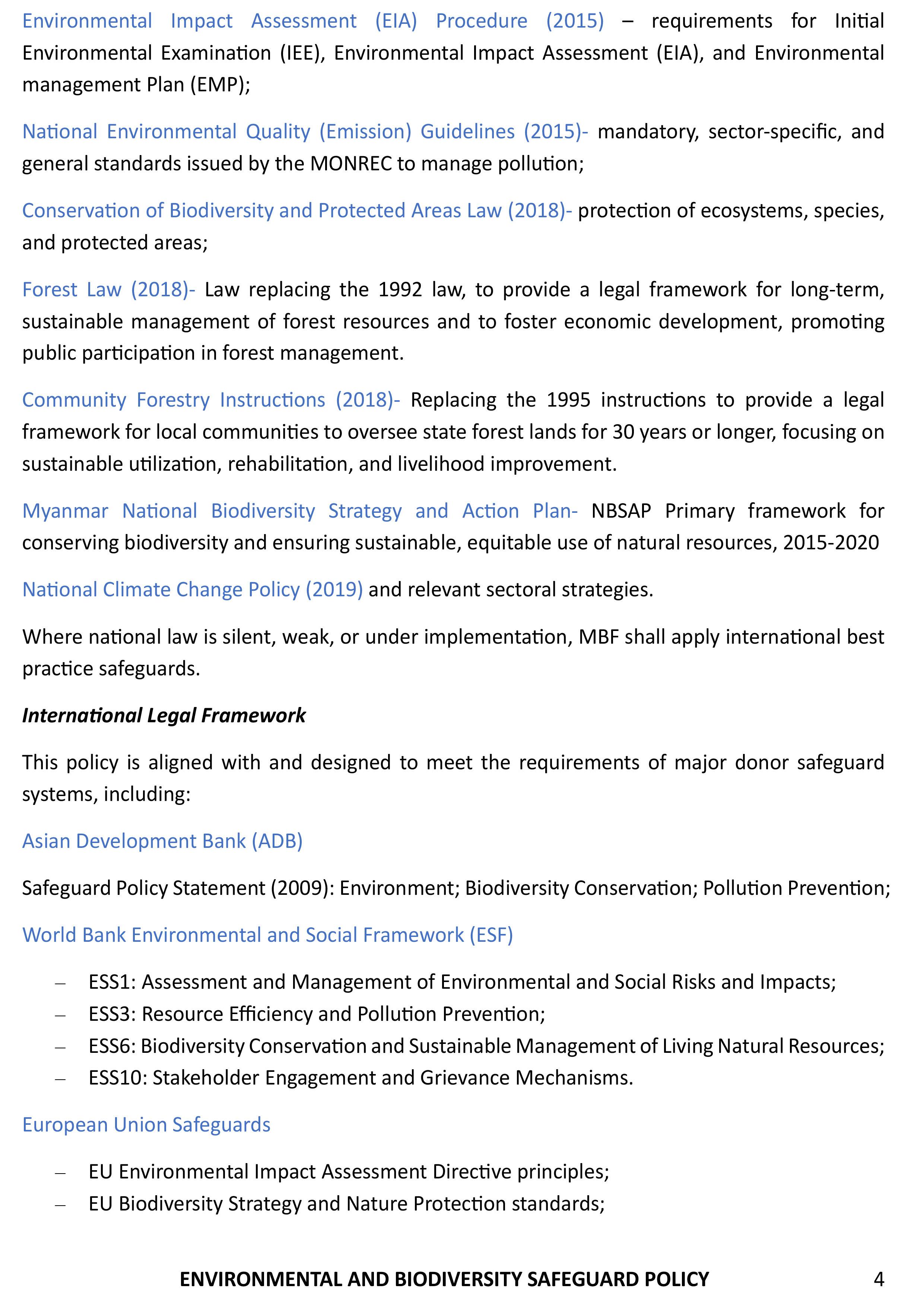 Environ Bio Safeguard Policy