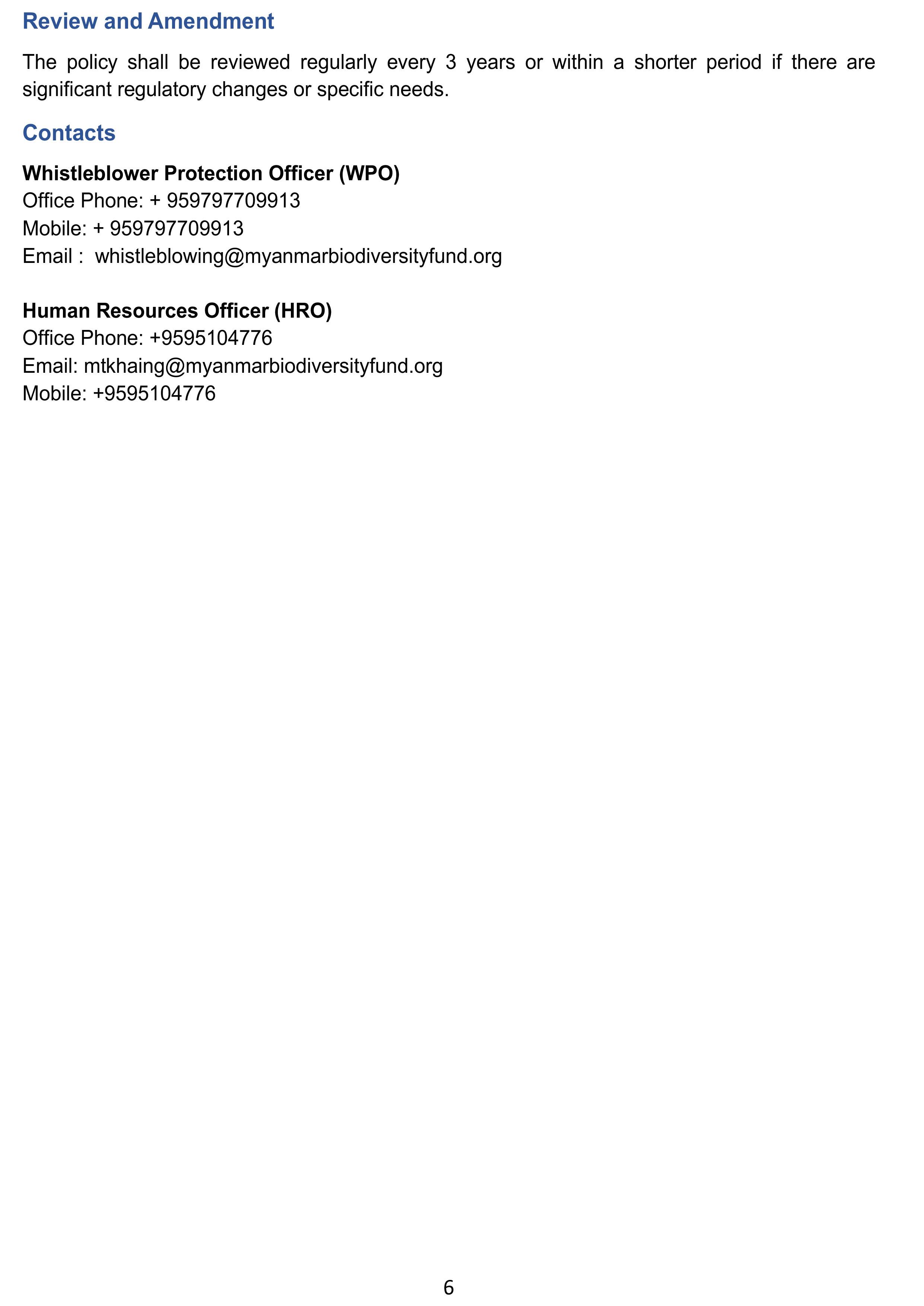 Whistleblowing Policy