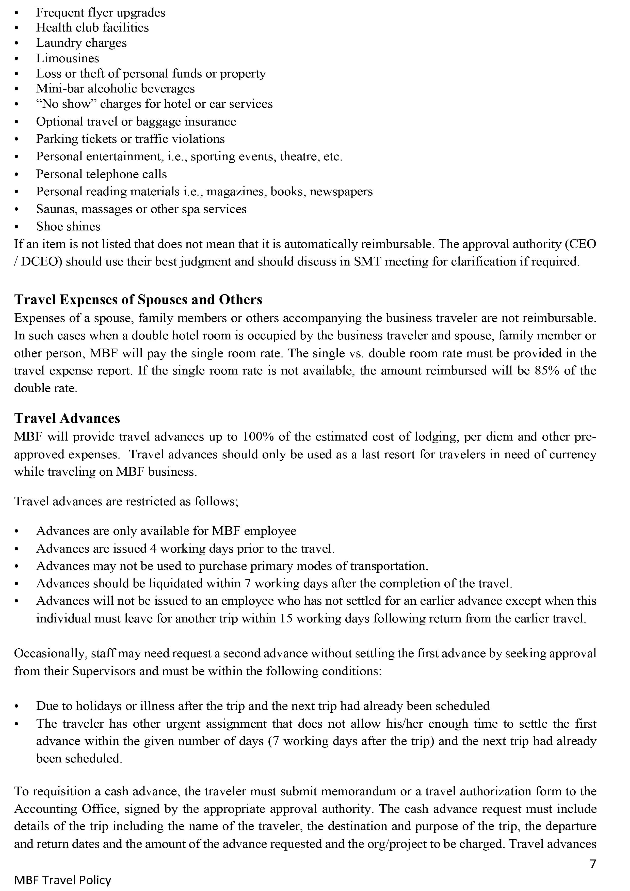 Travel Policy