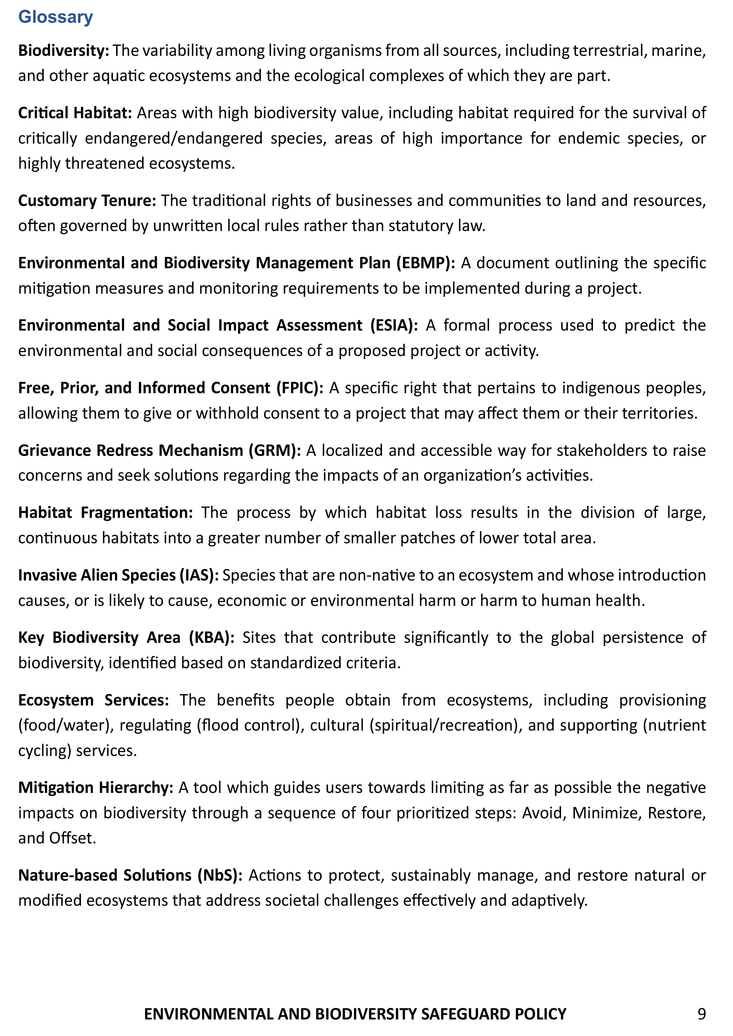 Environ Bio Safeguard Policy