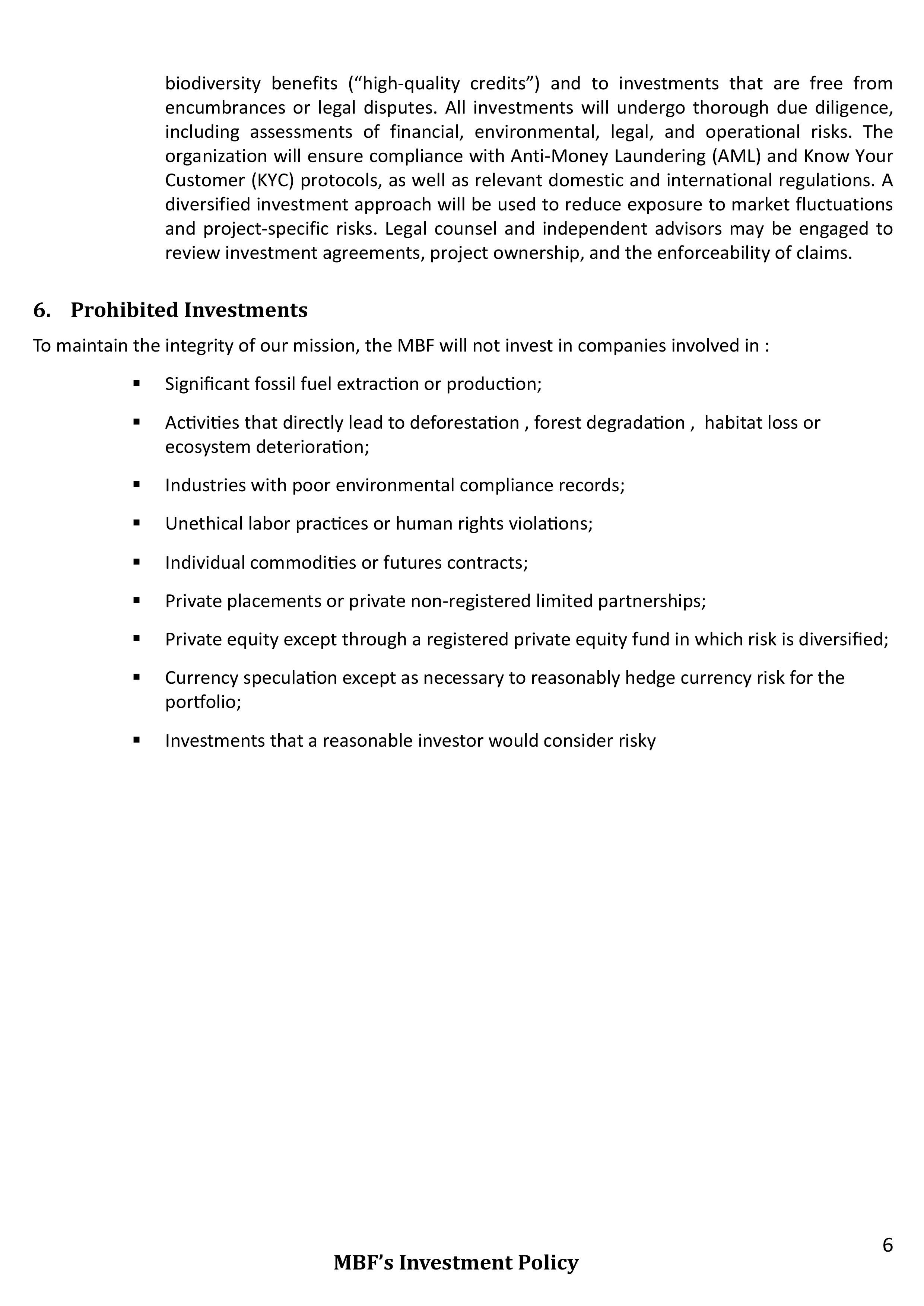 Investment Policy