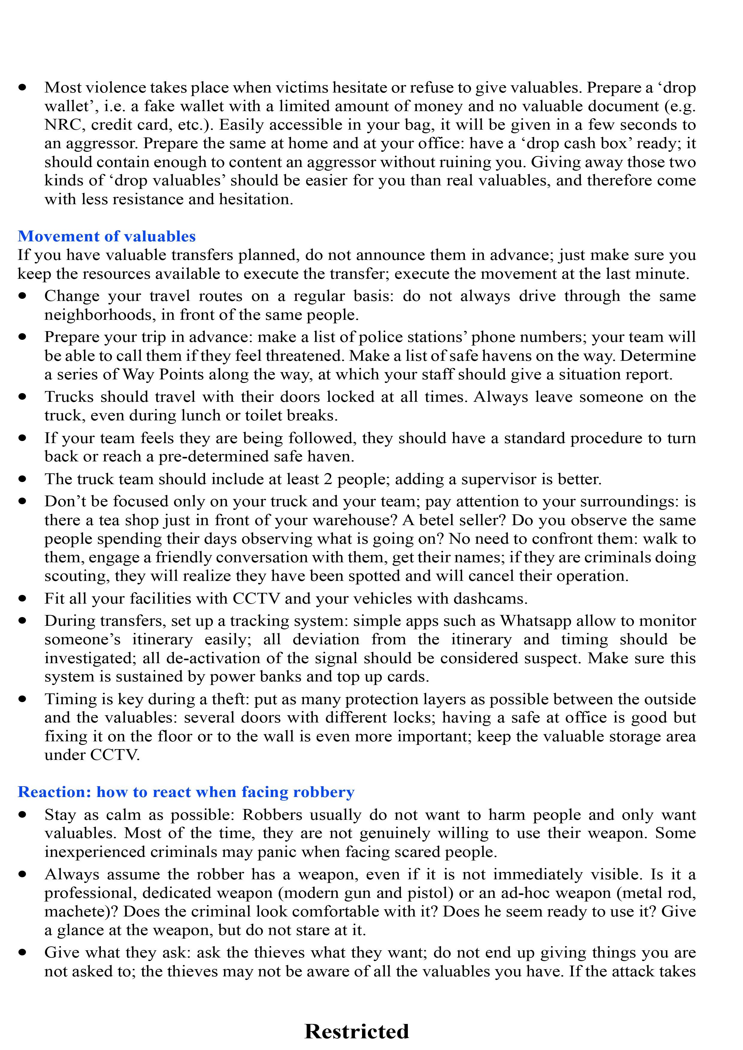 Safety & Security Policy and Procedures
