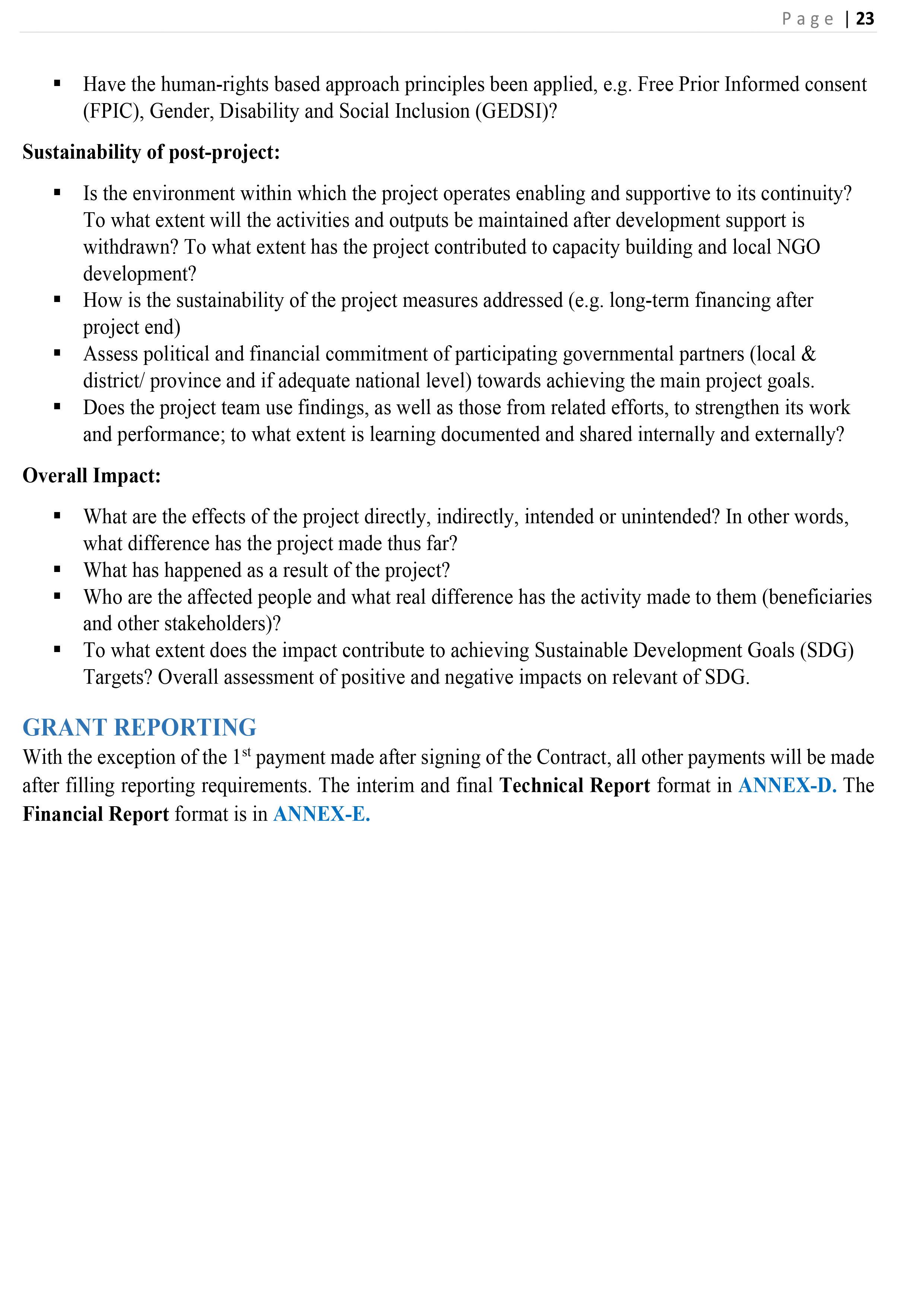 GRANTS Disbursement Policy and Procedures
