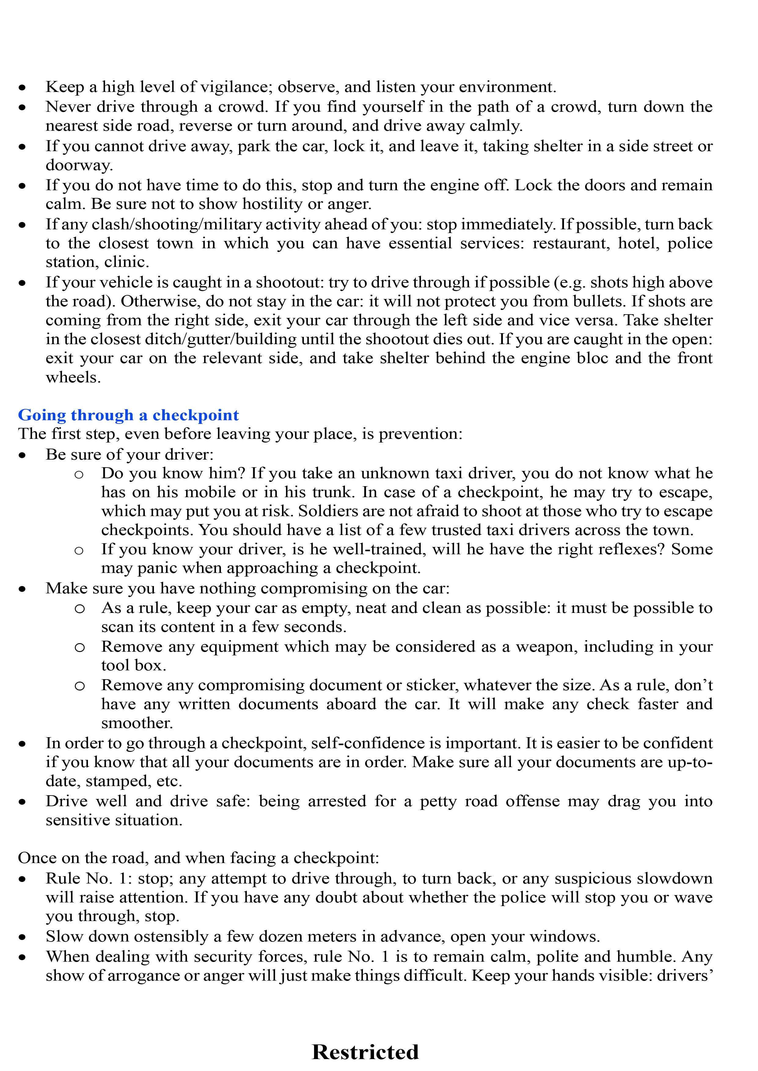 Safety & Security Policy and Procedures