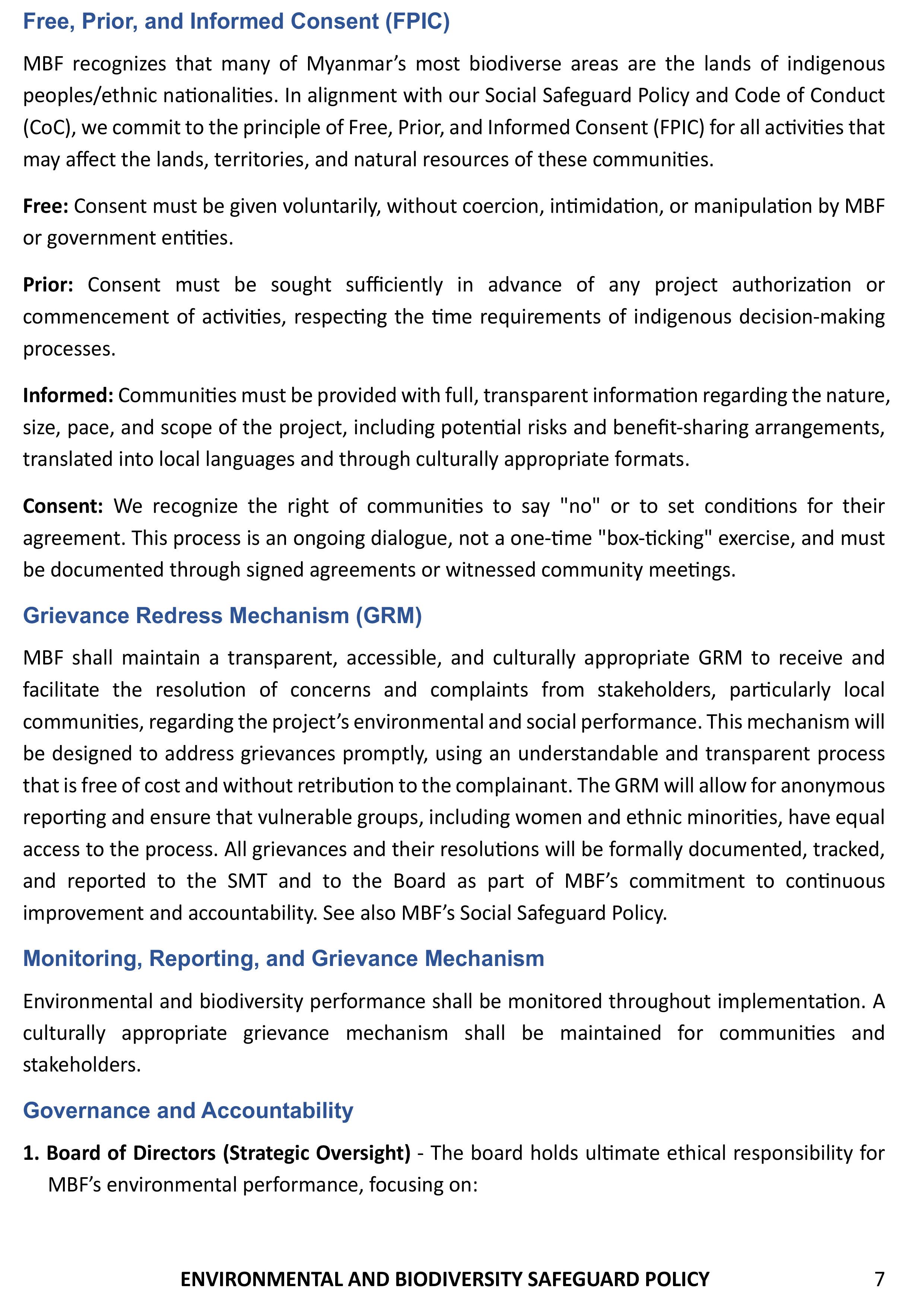 Environ Bio Safeguard Policy