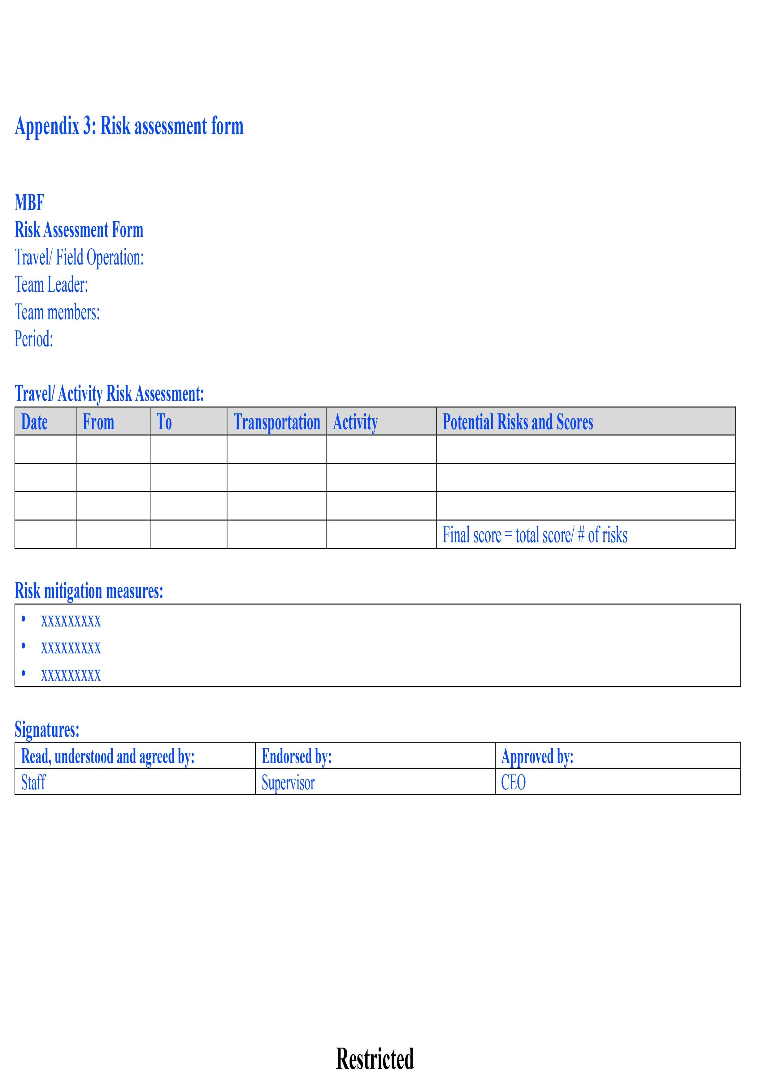 Safety & Security Policy and Procedures