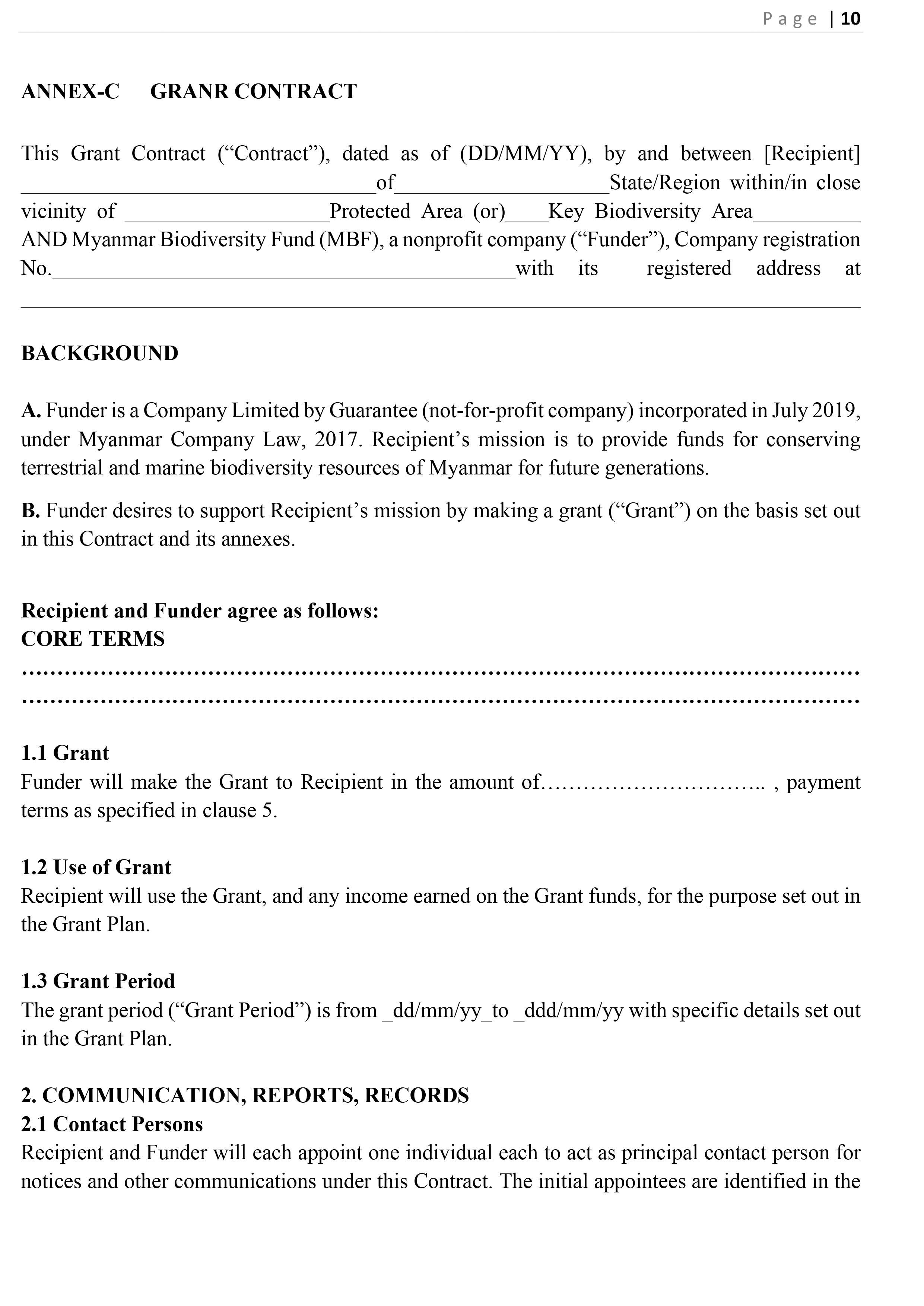 GRANTS Disbursement Policy and Procedures