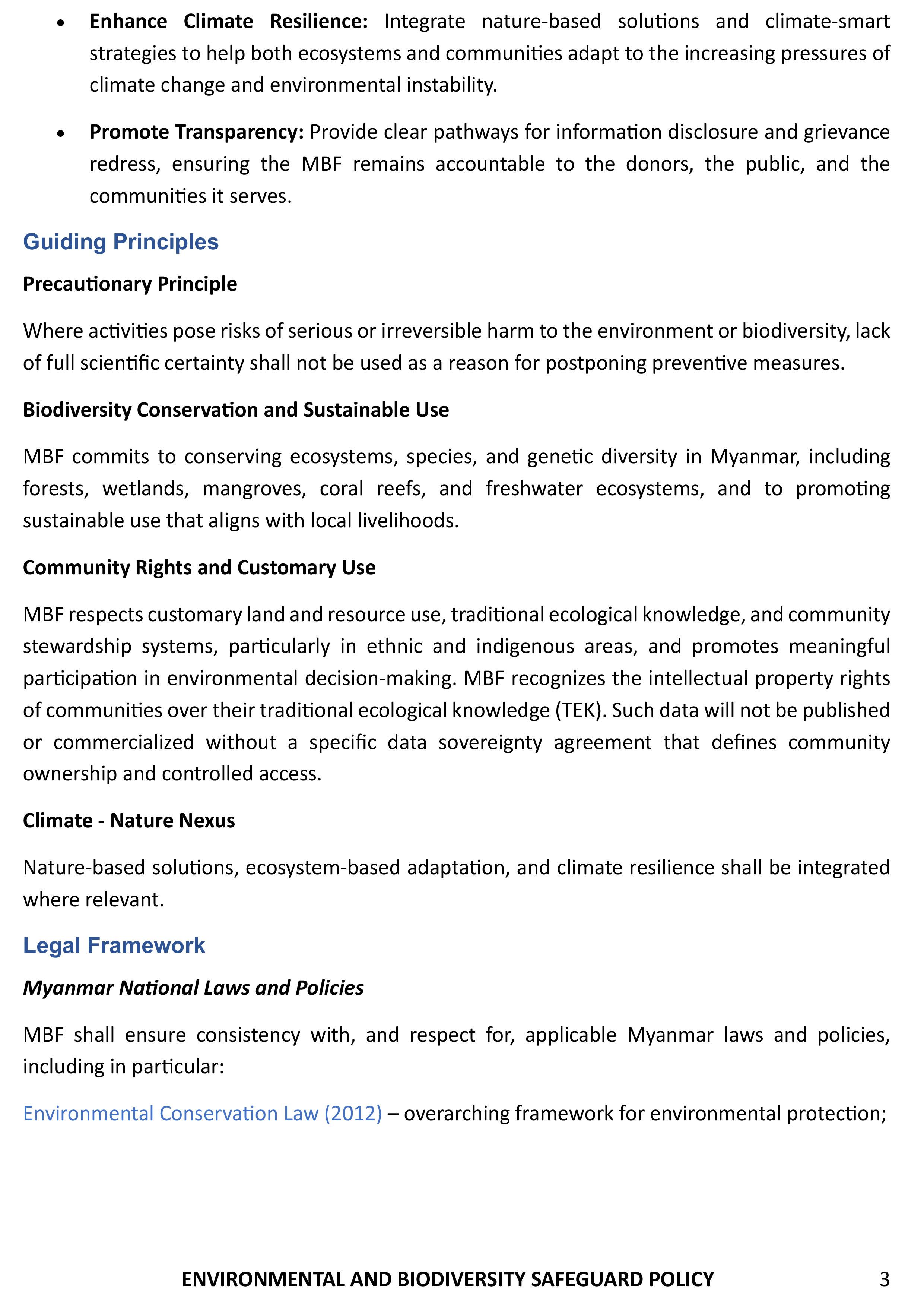 Environ Bio Safeguard Policy