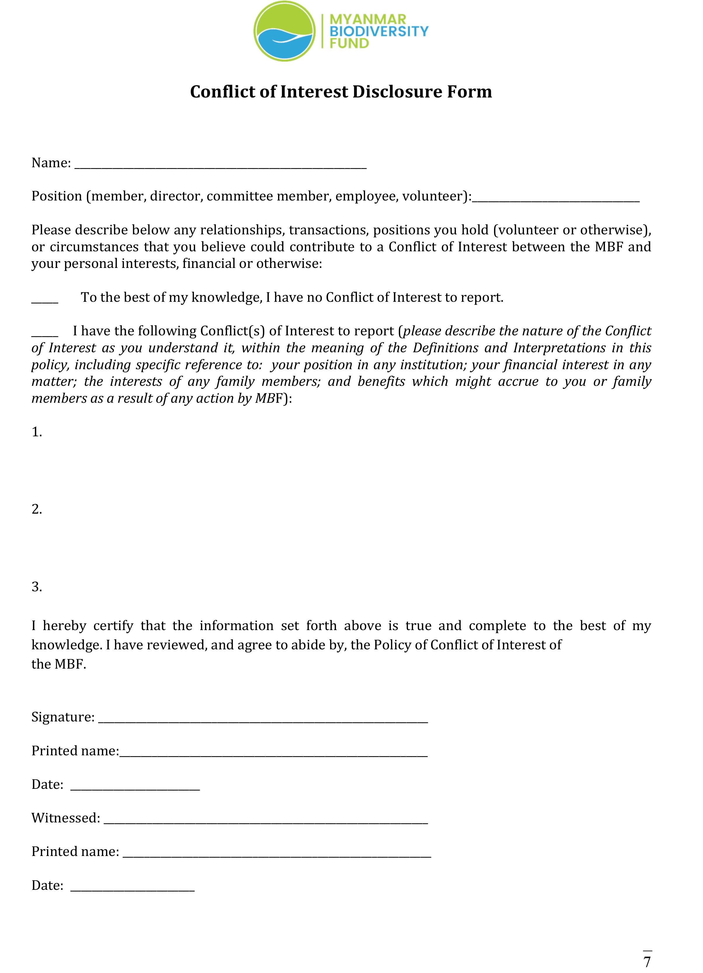 Conflict of Interest Policy